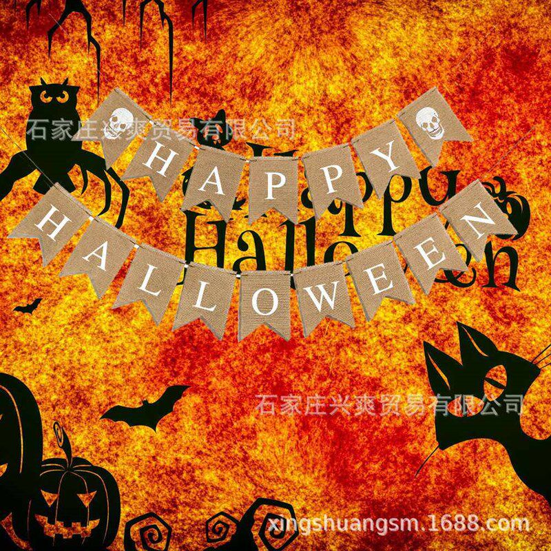 Halloween Mabula flag pull flower decoration items and图片