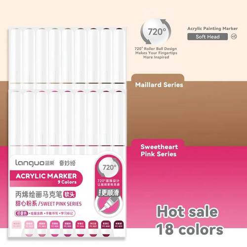 9pcs/Box Mix Color Acrylic Markers Set Art Rock Painting Pen