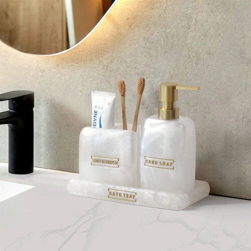 Bathroom Accessories White Pearl Look Bathroom Vanity Counte