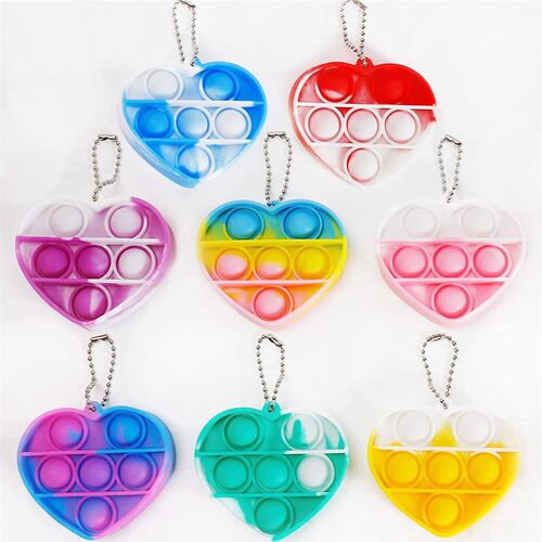 24PCS Pop Heart Fidget Toys Anxiety Stress Reliever Toy Bulk