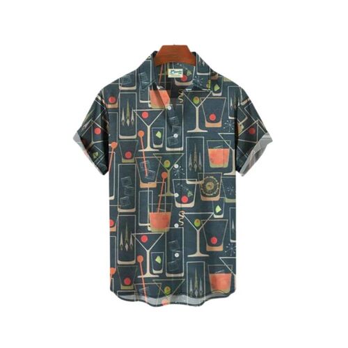 New Fashion Mens 3D Printed Shirt Summer Short Sleeve Singl