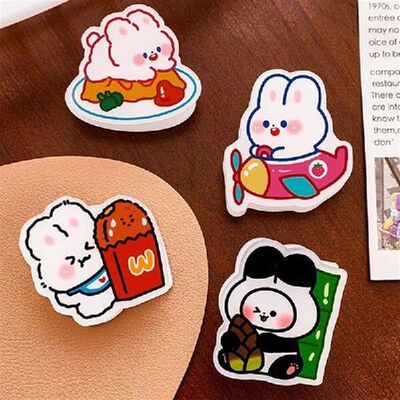4Pcs Creative Cartoon Rabbit Hand Account Decoration Clip