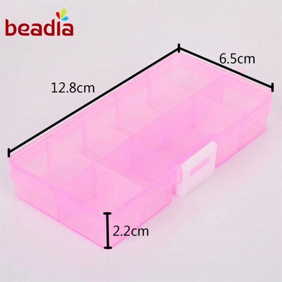 Hot 10 Slots Cells Transparent Plastic Acrylic Beading Stora