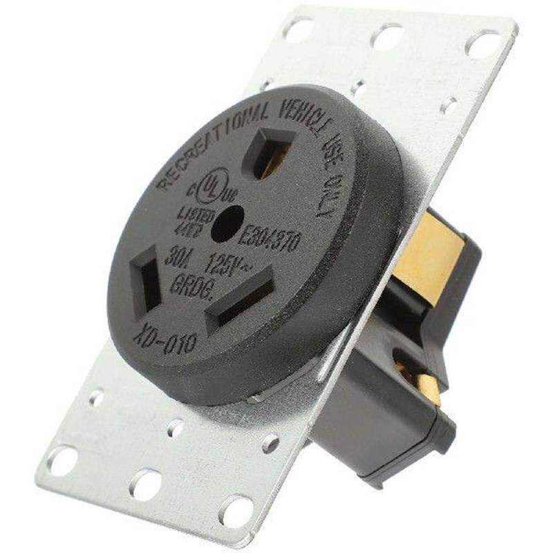 Flush Mounting Receptacle Grounding Rv Outlet 30 Amp Plug - 实物图