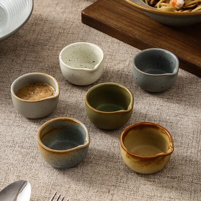 Retro style Ceramic Straw hat plate Deep plate Sauce dish