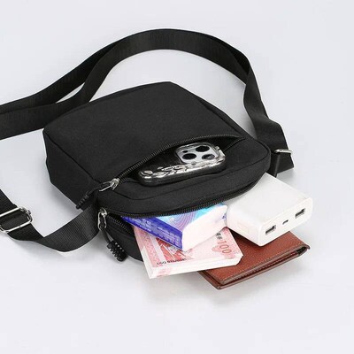 Simple Casual Mini Crossbody Bag Men Nylon Small Shoulder Ba