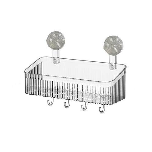 Suction Cup Storage Shelf for Bathroom Vanity, Wall-Mounted