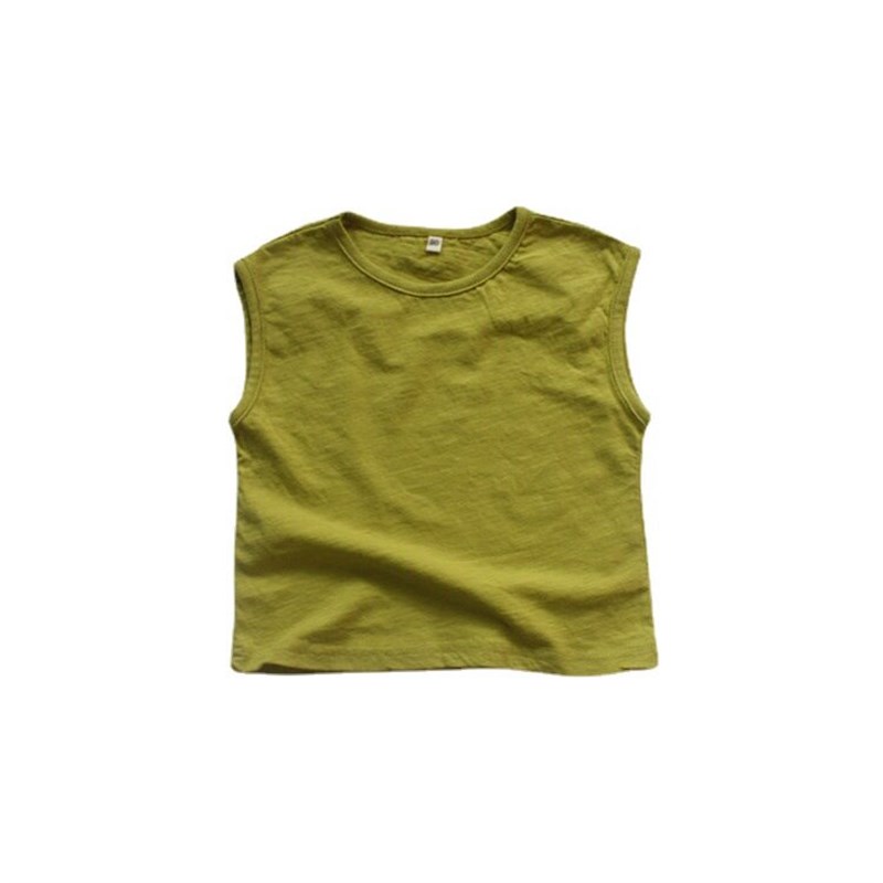 Childrens Slub Cotton Sleeveless Vest Summer Candy-colored图片