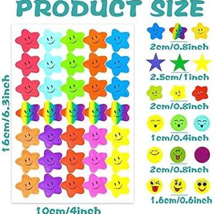 60 sheets face Star heart reward stickers for kids Teachers