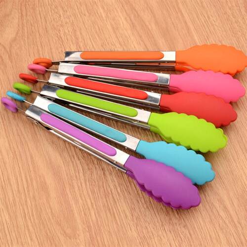 Kitchen Food Tong Silicone Cooking Clip Clamp BBQ Grill Tool