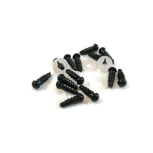 Safety Animal Black Eyes Plastic Crochet Eyes For Teddy Bear