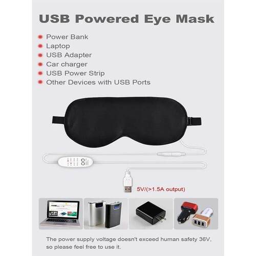 USB Heated Eye Mask Reusable USB Silk Steaming Eye Mask Eye