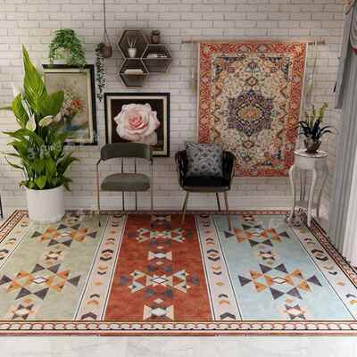 Turkish Persian ethnic style carpet printing living door mat