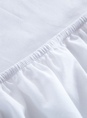 白色单件纯棉床笠一米八全包宾馆床罩床垫套酒店床套专用全棉加高