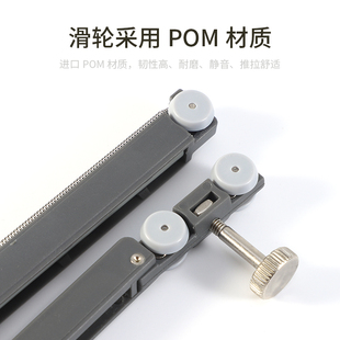 橱柜推拉趟门移门路轨书柜储物柜双向缓冲柜门滑轨推拉门滑轮配件