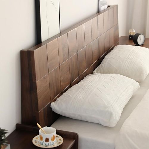 黑胡桃木床实木约木1.8米双人床北欧白橡木2.2米大床