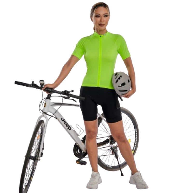 Wulibike骑行服套装女透气排汗春秋自行车单车骑行短袖背带裤短裤