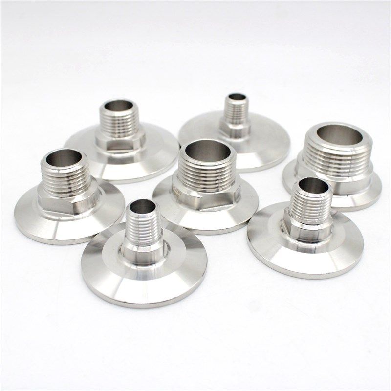 SS卫生级不锈钢快装外丝卡箍美制T卡盘外螺纹内螺纹丝扣接头