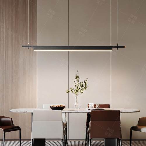 后现代极简餐厅一字长条灯设计师创意简约吊灯岛台办公室茶台北欧