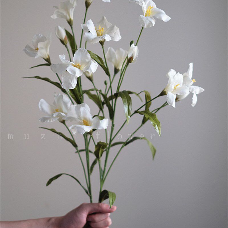 仿真花高档新款客厅油桐花束假花高枝插花布置摆件绢花摆设加花瓶