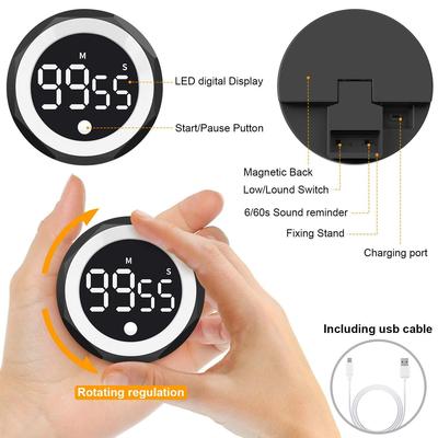 新款定时器 倒计时旋钮提醒时间管理学生学习计时器