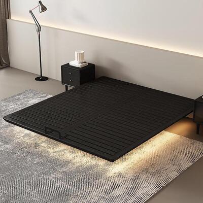 无床头悬浮床全实木主卧双人床小户型架子排骨架床无靠背榻榻米床