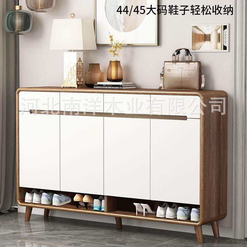 2025新款入户鞋柜家用门口多功能玄关柜实木边框阳台收纳隔断柜