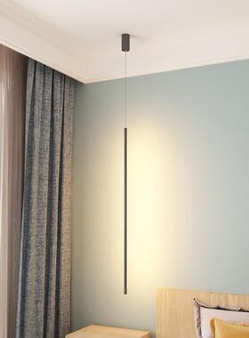 现货现代简约卧室床头吸顶线条灯 家装铝材黑色长条LED吊灯