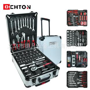 跨境热销399件套家用汽修白色拉杆箱拖箱行李箱黑色铝箱工具套装