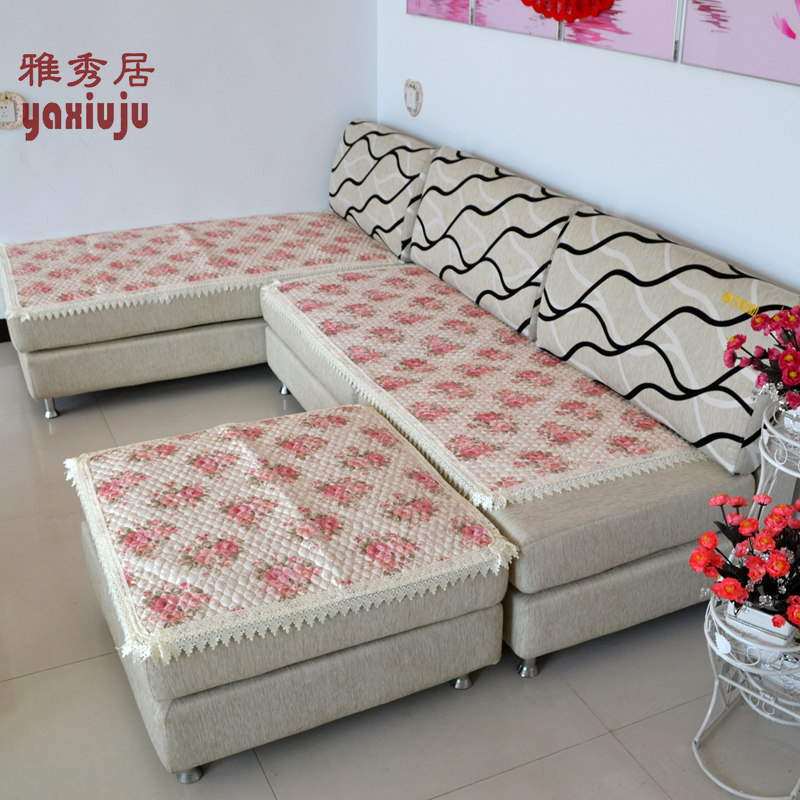 绗缝沙发垫/防滑坐垫/沙发垫/飘窗垫/地板垫地毯垫粉色佳人