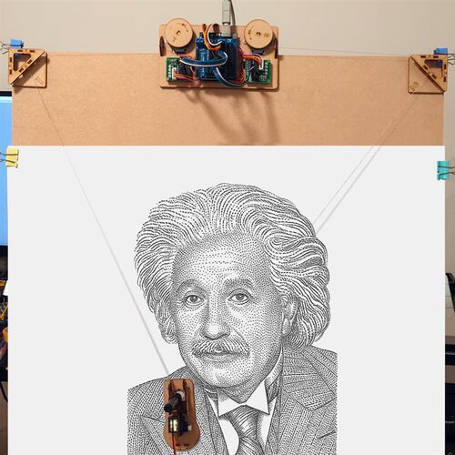 Drawbot步进电机拉线舵机彩色绘图仪自动墙画机器人创客项目套件
