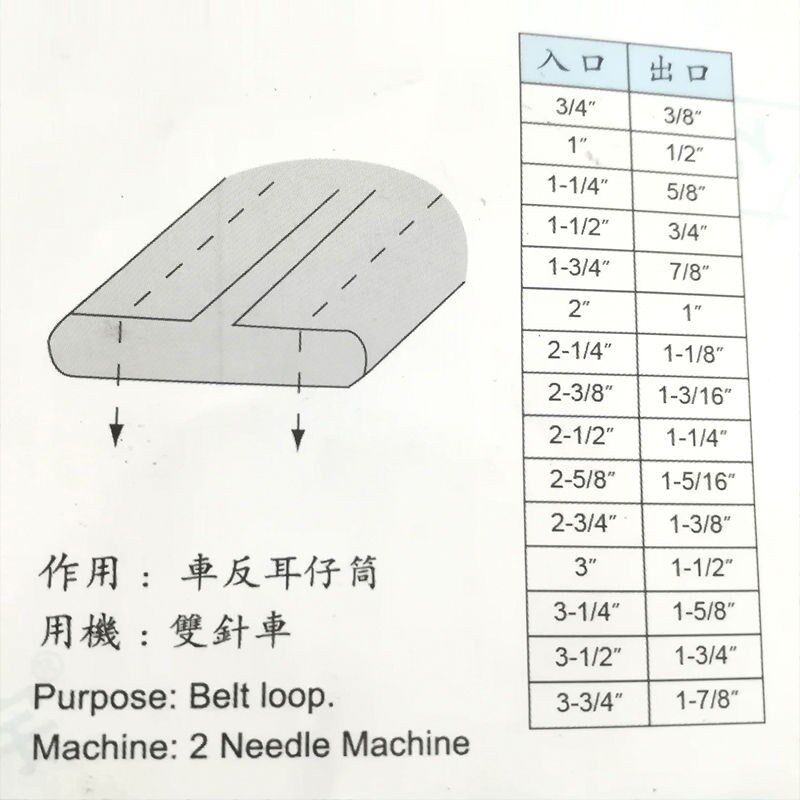 DAYU大宇410拉筒制带器双针车耳仔筒大号反面贴袋布条包边烫带筒