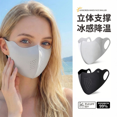 防晒口罩女夏新款防紫外线透气超薄护眼角遮阳面罩户外运动可水洗