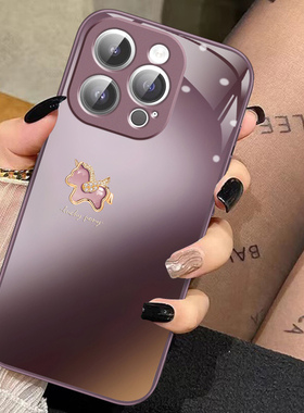 适用苹果13pro手机壳新款13min马年本命年iphone13保护套pro红色女防摔13promax玻璃外壳镜头全包高级感2026