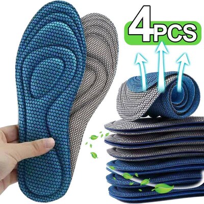 4Pcs Memory Foam Insoles Antibacterial Deodorization Sweat A