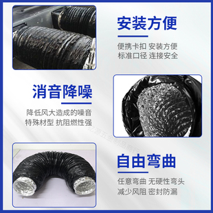 新风机排风管消音管风机出风口降低噪音软连接静音消声器新风系统