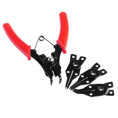 4in1 Snap Ring Pliers Plier Red Hand Tool Set Circlip Comb