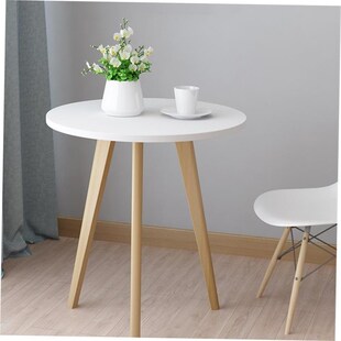 Small coffee table white circular table and chair a set tea