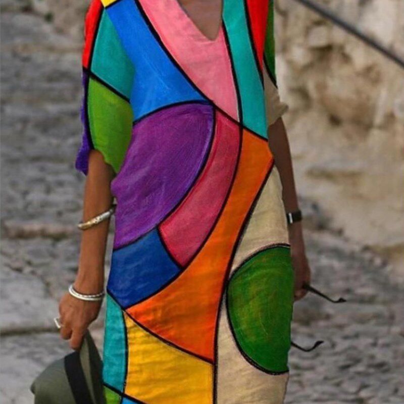 Summer Dress For Women Elegant Casual Clothes Floral Print图片