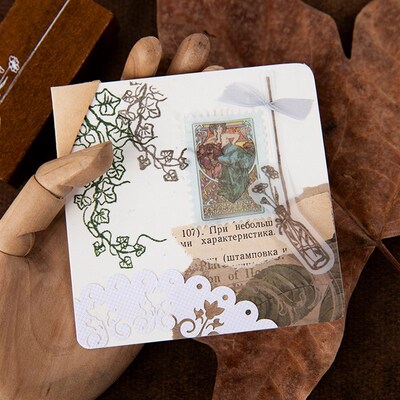 Retro Plants Leaves Potted plant decoration stamp wooden rub