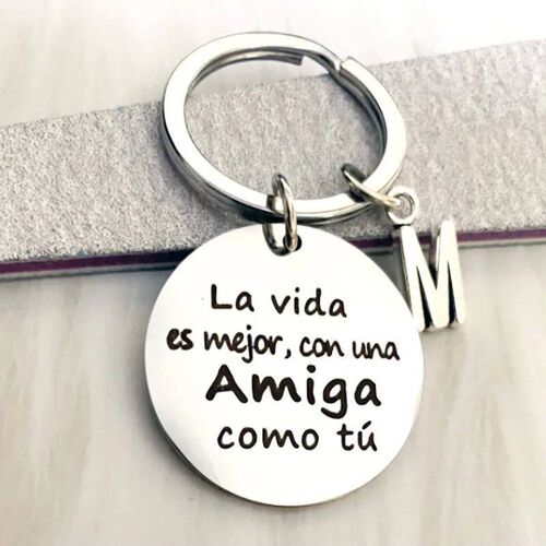 Spanish girlfriend keychain best friend gift, friendship key