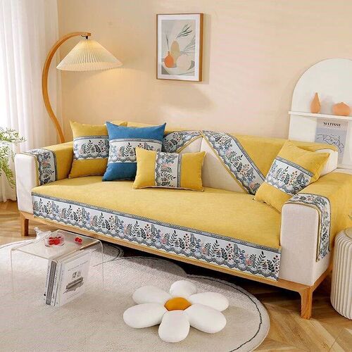 Kuup New Jacquard embroidery Sofa ver Chenille Couch Slipver