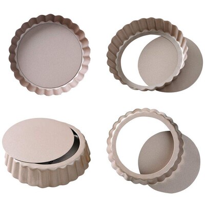 4pcs/Lot Nonstick Removable Bottom Mini Tart Pan Pizza Bakin