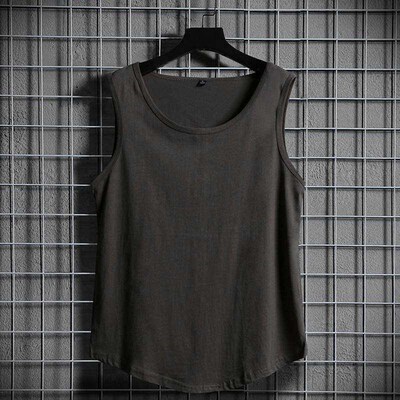 Simple Edition Solid Color Undershirt Mens Loose Waistcoat