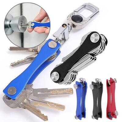 Multi-function Key Holder Pocket Metal Keychains Simple Port