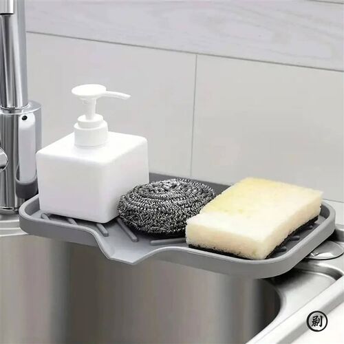 Sink Silicone Tray With drain Soap Sponge Storage Holder Cou