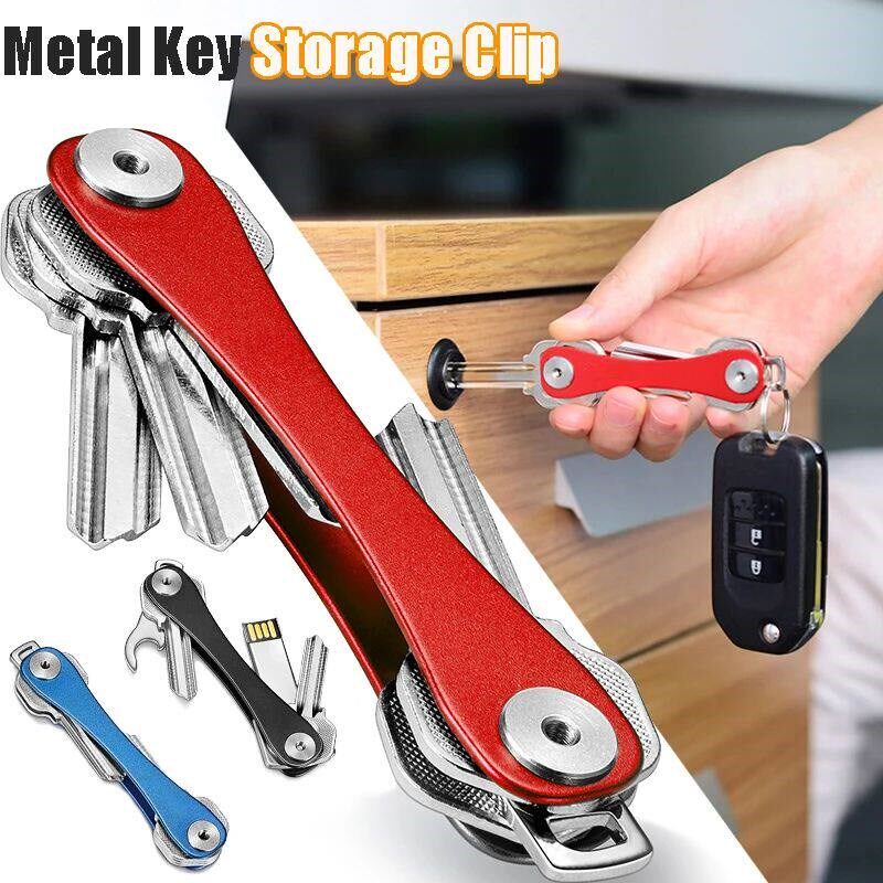 Multi-function Key Holder Pocket Metal Keychains Simple Port