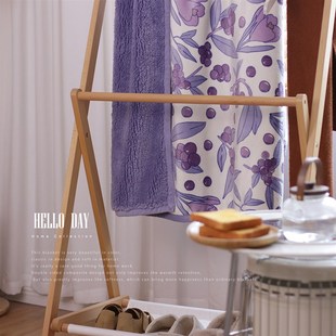 法兰绒沙发毯盖毯午休毯子办公室空调毯冬季加厚单人小毛毯午睡毯