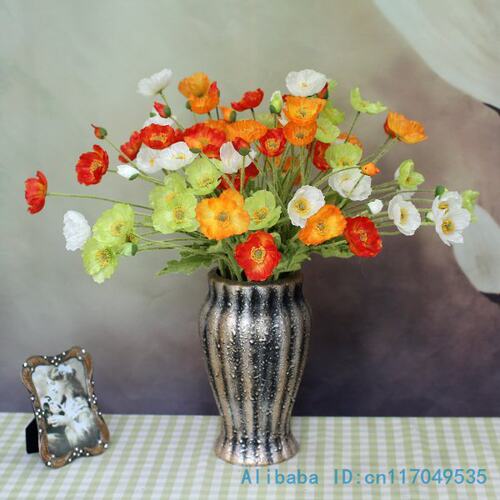 1 PCS Beautiful Artificial Poppy Silk Flowers Home Wedding D