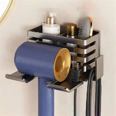Blow Dryer Holder Wall Mounted Punch-Free Bathroom Hair